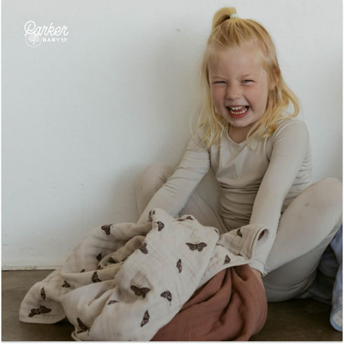 100% 47" 47" Parker Baby Muslin Blanket | Soft Cotton Toddler Quilt & Baby Muslin Swaddle | Gender Neutral Design x