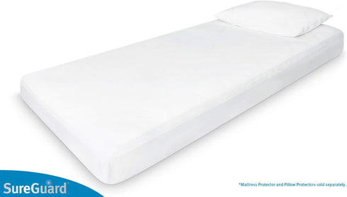 SureGuard Mini Crib Mattress Protector - 100% Waterproof, Hypoallergenic Premium Fitted Cotton Cover for Portable Pack