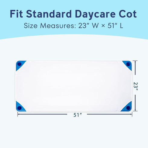 Cot Sheets for Daycare, Standard Size Daycare Cot Sheet, 23" x 51" Toddler Cot Sheets, Breathable Microfiber Sheet Cover for Preschool Nap Cot by Comfyanno