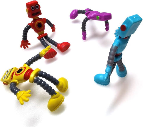 Flexible Bendable Figures Robot Set of 4 - Twisted Deformed Doll Decompression Toy for Boys and Girls