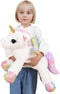 FFxiong 24 Inch Big Unicorn Stuffed Animal Plush Toy Pillow, Cute Soft Giant