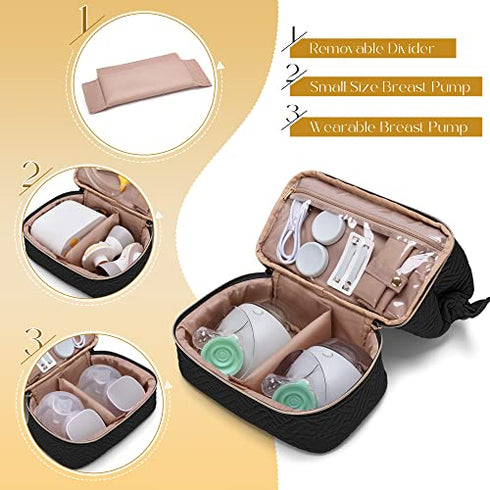 Pack 4 5 Fasrom Wearable Breast Pump Bag Bundle with Breastmilk Cooler Bag with Ice Fits Baby Bottles up to Ounce