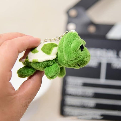 Green Mini Sea Creatures Turtle Doll Keychain, Plush Key Ring Cartoon Bag Pendant, Stuffed Animals and Toys
