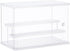 Dezzer Acrylic Display Case Stand with 2 Ladder Shelves, Clear Dustproof Protection