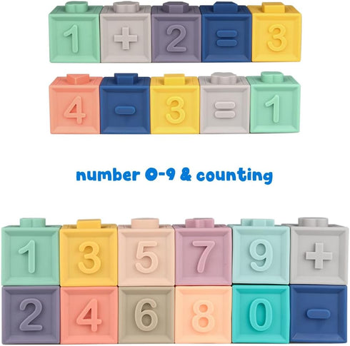 Litand Soft Stacking Blocks for Baby - Sensory Montessori Toys for Toddler Activities - Gifts for 6 to 36 Months