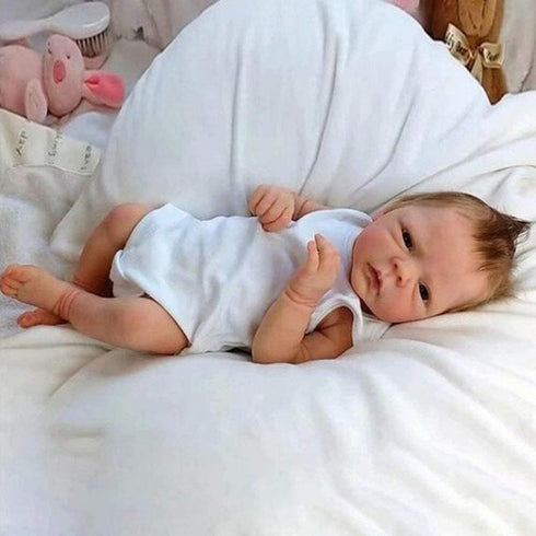 18 Inch 3+ EURORA Reborn Baby Dolls Girl Vinyl Silicone Body, Sweet Girl Reborn Baby Dolls with Clothes and Bottles