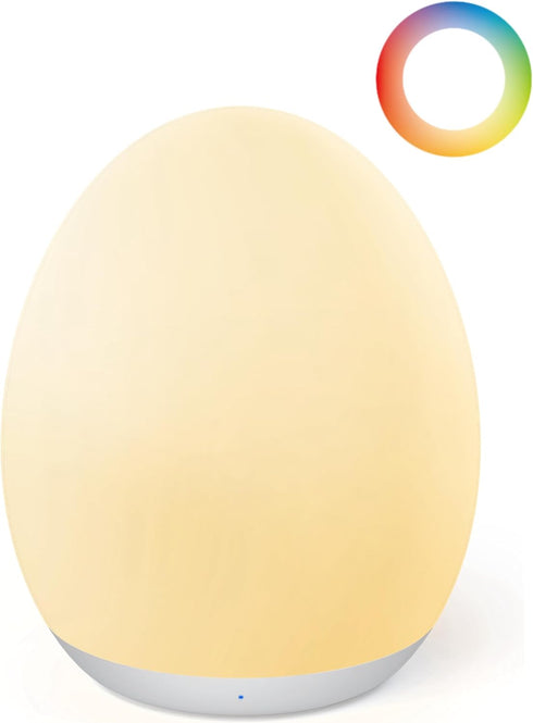 Night Light for Kids by JolyWell - Baby Egg Light with 7 Colors Changing Mode & Stepless Dimming
