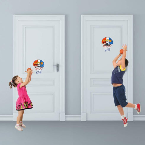 ArtCreativity Mini Basketball Game, 12 Sets with Mini Ball, Back Board Net & Mounting Tape for Kids
