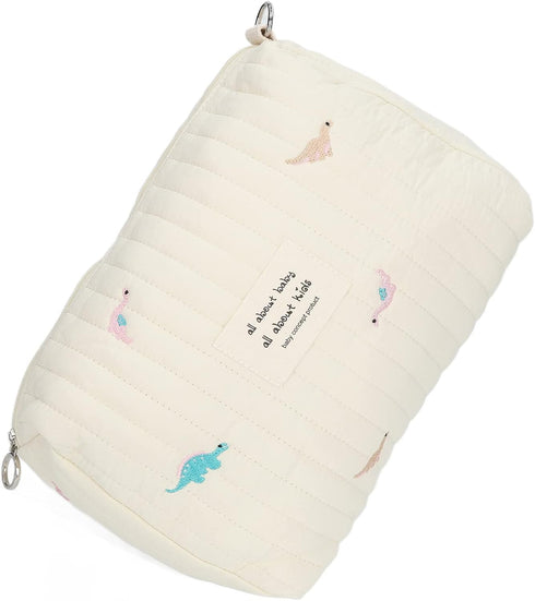 FOLOSAFENAR Diaper Bag Pouch, Dinosaur Embroidery Multipurpose Storage Organizer for Wallet