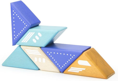 6 Piece Tegu Travel Pal Magnetic Wooden Block Set, Jet Plane