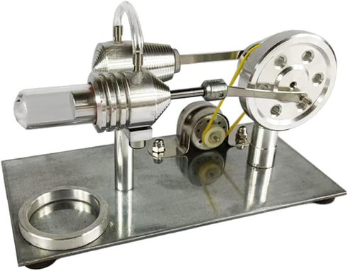 Qing Shuang Stirling Engine Steam Engine Physics Experiment, Educational Toy Generator with Colorful LED