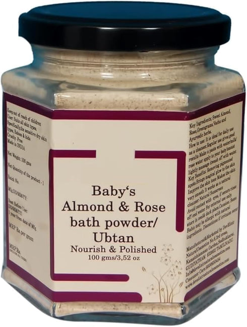 Generic VS Natural Cosmetics Babys Ubtan/Almond, Rose Traditional Bath Powder/Skin Polish nourishes