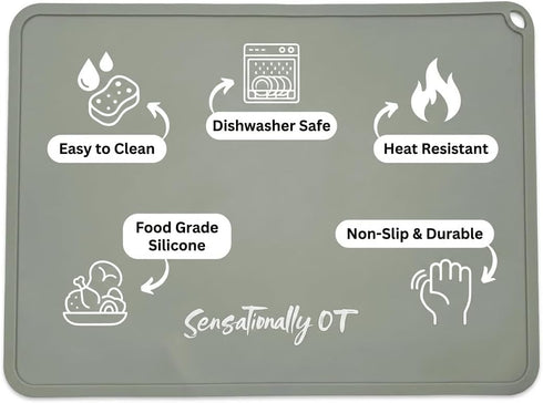 Premium Silicone Placemat for Toddlers - Non-Slip, Easy Clean Design, Kids Placemats for Dinning Table, Sensory Play