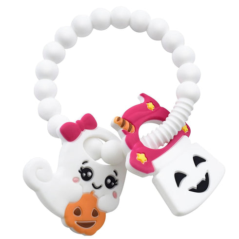 Cute Ghouls Ring Teether and Ghost Teether for Halloween Activities, Toddlers & Kids