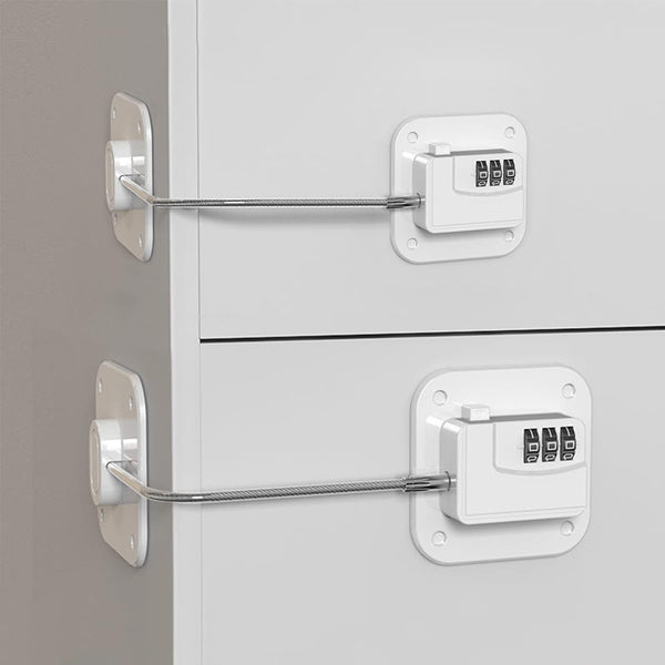 Refrigerator Lock (2 Pack), Heavy Duty Combination Fridge Lock for Cabinets, Windows, Drawers, Child Safety
