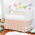 (28 52 14) Inch Crib Ruffle Bed Skirt Microfiber Nursery Bedding Skirt for Baby Girls x x - Blush Solid