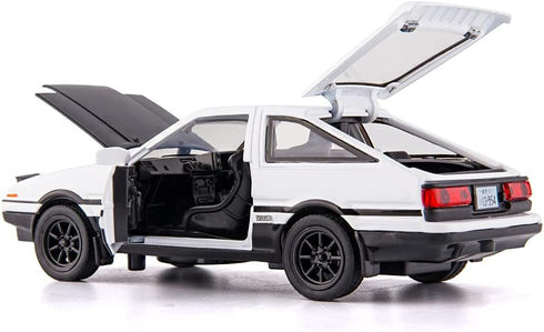 BDTCTK 1/32 AE86 Initial D Model Car - Zinc Alloy Pull Back Toy Car with Sound and Light for Kids (Black)