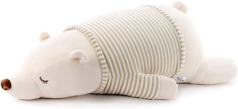 Niuniu Daddy Stuffed Animals Polar Bear, 17.7 in Large Plush Toy for Kids, Kawaii Cuddle Pillow