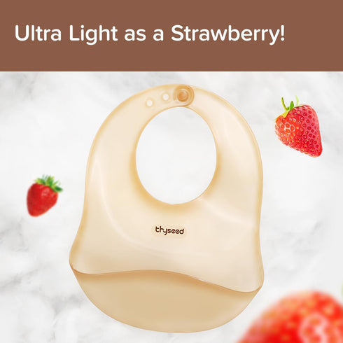 Ultra Thin & Light Waterproof Silicone Bibs for Babies – Toddler Feeding Bib with Large Food Catcher Pouch