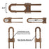 4 PACK Child Proof Sliding Cabinet Door Code Locks, Adjustable U Shaped Baby Safety Latches for Knob Handle Drawers