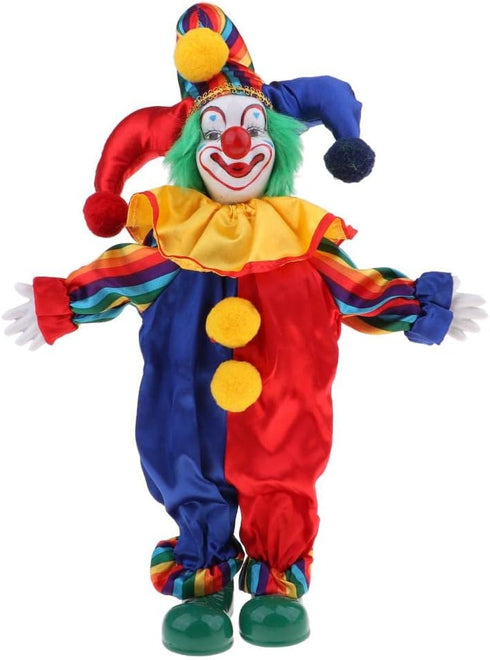 38cm Lovely Smiling Porcelain Clown Doll - Kids Birthday Gifts, Halloween, Christmas Table Decoration #1