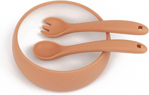 8PCS Silicone Baby Plates, Bowls & Utensils Set - Safe & Durable for Toddlers 1-3, Ideal for Infant Feeding &
