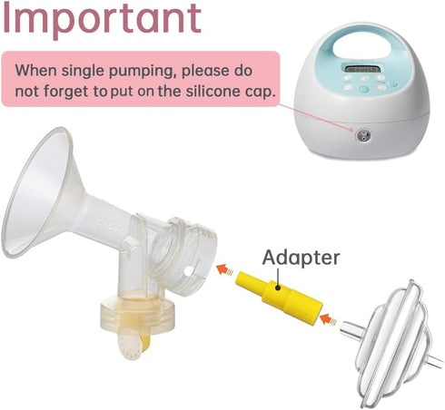 PumpMom Backflow Adapter for Spectra S1 S2 Pump to Use with Medela Flanges and Bottles
