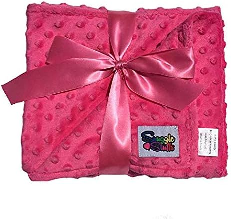 Reversible Unisex Children's Soft Baby Blanket Minky Dot (Choose Color) (Hot Pink)