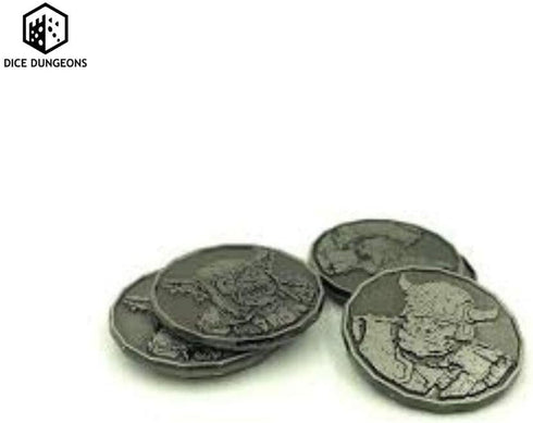 Dice Dungeons Feline Monster Coin Token Pack (5 Pack) for D&D Play