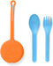 OmieBox Kids Utensils Set with Case, 2 Piece Reusable Fork and Spoon Silverware Pod for Kids (Sunrise)