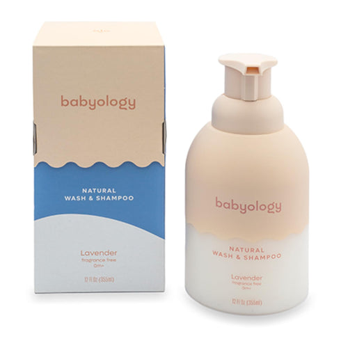 100% 12 OZ (Pack 2) Babyology All Natural Baby Wash and Shampoo - Edible Ingredients - with Organic Lavender Essential