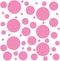 Set of 100 Pink Vinyl Wall Decals - Assorted Polka Dots Stickers for Nursery, Kids Room, Bathroom Decor