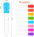 ieddet 10 Bulb Gummy 10 Colorful Eye Dropper, PCs Silicone and Plastic Droppers with Tip, Sensory Bin Tools, Droppers