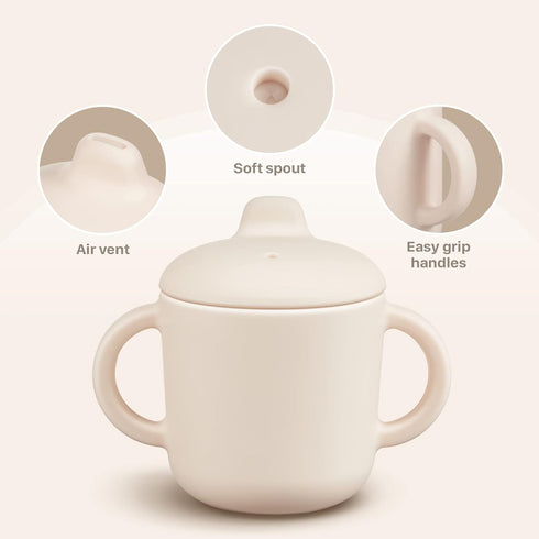 5 floz, 6months+, Premium Silicone Baby Straw Cup BPA-Free Food-Grade Silicone Sippy Cup for Infants and Toddlers