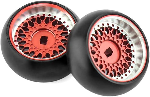 RC 1/28 Drift Wheels, Alloy Tires and Rims for 1/28 Wltoys K969 K989 P929, Kyosho Rally Model Car Upgrades (4pcs/Set,