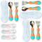 Kids Utensils Toddler Silverware Set x 3 - Stainless Steel Fork Spoon with Travel Case, 6 Pieces Orange Blue