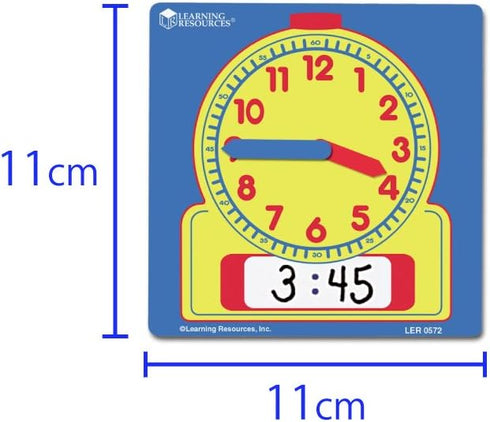 Learning Resources Write and Wipe Clocks, Set of 10 for Kids, Practice Time, Homeschool, Classroom