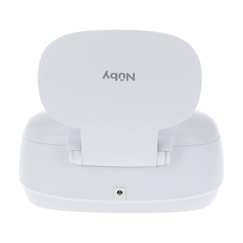 Nuby Hands-Free Baby Wipe Warmer - Touch-Free Motion Sensor Lid, Weighted Warming Plate, Built-in Night Light & Clear