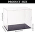 FINGERINSPIRE Clear Plastic Minifigure Display Cases 10.2x6.3x8inch with Black Base for Models, Dolls, and Collections