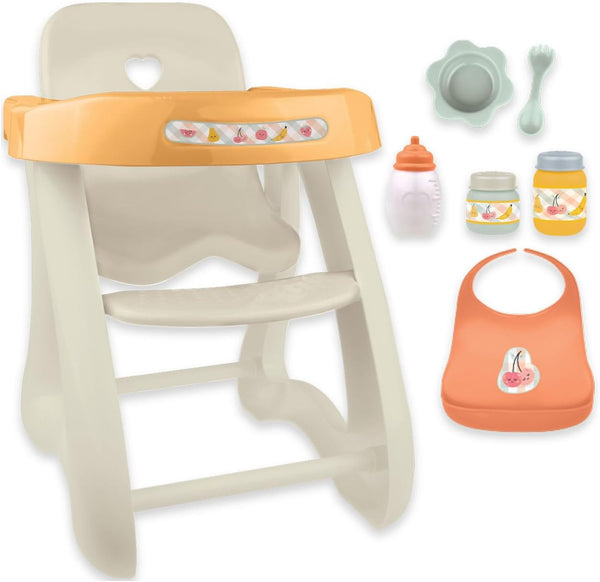 JC Toys Baby Doll High Chair, Fits Dolls up to 17", Sturdy Play Accessories, Earth Tone Colors, Ages 2+