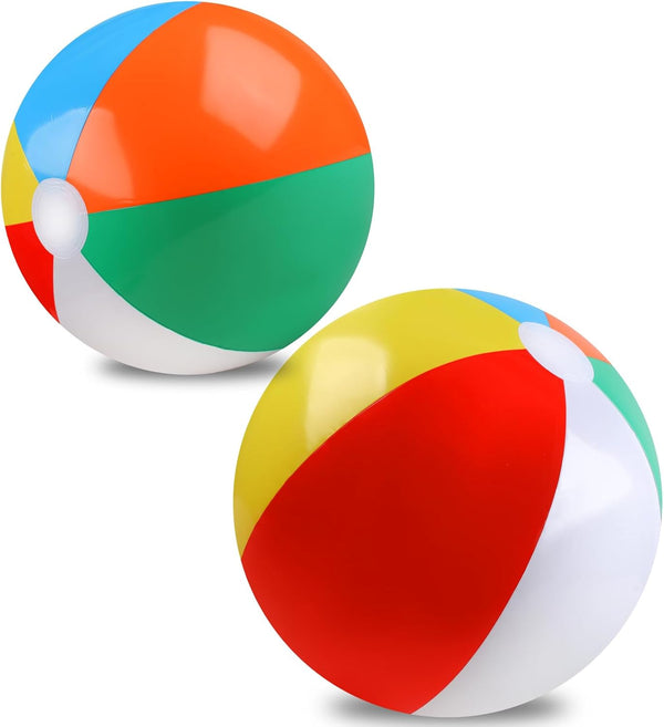 20 Inch Beach Balls, 2 Pack Rainbow Color Pool Toys, Inflatable Balls for Swimming Pool, Beach Toys for Summer Parties