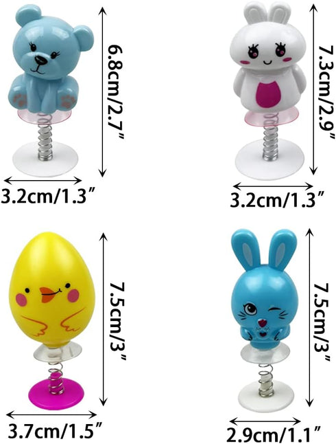 QINGQIU 24 PCS Easter Jumping Popper Toys for Kids Boys Girls Toddlers Easter Basket Stuffers Egg Fillers Gifts Party