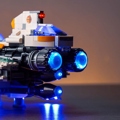 Upgraded LED Light Kit for Lego Ahsoka Ghost & Phantom II Building Set, Remote Version Compatible with Lego