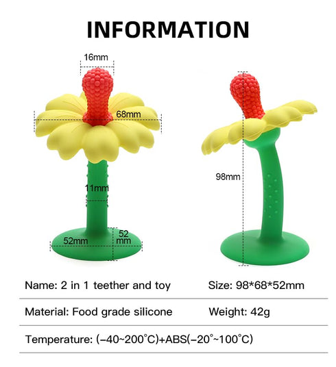 Set, 324 Baby Teether Toy Hand Held Pacifier, Food-Grade Silicone, BPA-Free, Easy-Hold Handle, Natural Fruit Texture