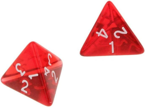 5PCS Polyhedral Dice 20mm D4 for Dungeons and Dragons DND RPG MTG Table Games Red with Black Bag