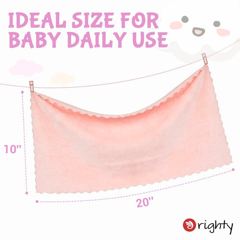 20 10 Inch 8 Pack Orighty Burp Cloths, Super Soft & Highly Absorbent Coral Fleece, x Gentle & Large Burp Rugs for Baby