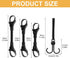 3pcs Stroller Connector with 2pcs Hook, Adjustable Length for Toddlers, Black