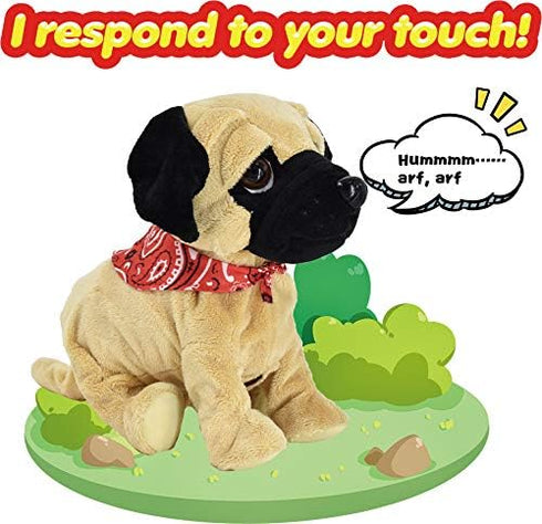 8 18+ WEofferwhatYOUwant Pug Daddy - Interactive Plush Robot Dog Toy for Toddlers - Touch & Sound Activated, Realistic