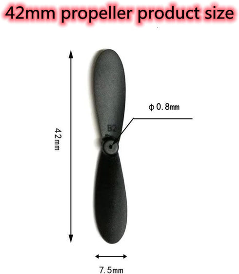 skrnrhrery 0.8 1.0mm, 46/42/37mm (42 mmaxis0.8mm) mini Propeller, Suitable for Small and Medium UAV quadcopters Nylon