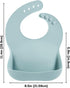 PandaEar Silicone Baby Bibs Set of 3 for Babies & Toddlers, BPA Free Waterproof Adjustable Feeding Bib with Large Pocket Food Catcher